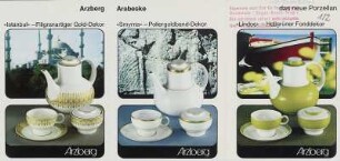 Haushaltsgeschirr "Arzberg Arabeske" der Porzellanfabrik Arzberg