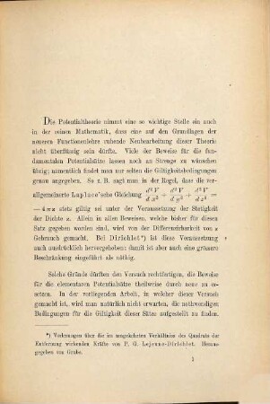 Beiträge zur Potentialtheorie