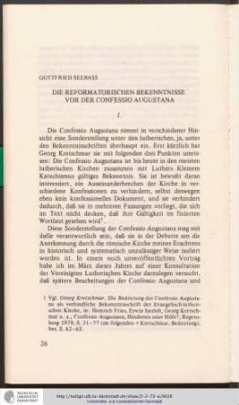 Gottfried Seebass: Die reformatorischen Bekenntnisse vor der Confessio Augustana