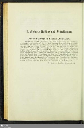 II. Kleinere Aufsätze und Mitteilungen
