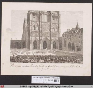 Favras muss vor dem Thore der Kirche zu Notre Dame sein eignes Todesurteil ablesen.