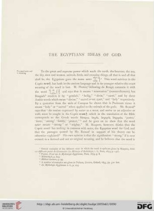 The Egyptians' ideas of God