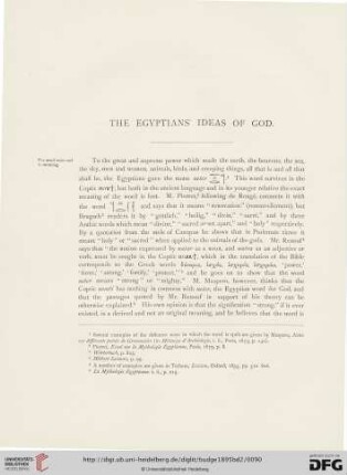 The Egyptians' ideas of God