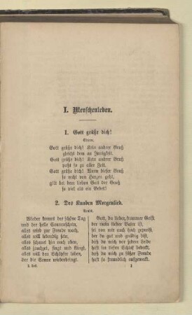 I. Menschenleben