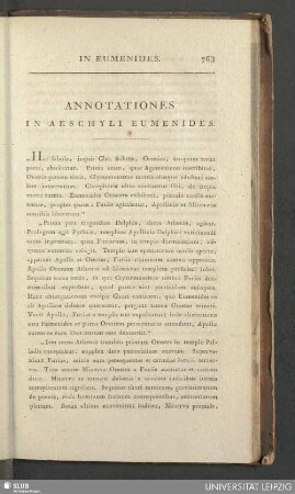 Annotationes in Aeschyli Eumenides