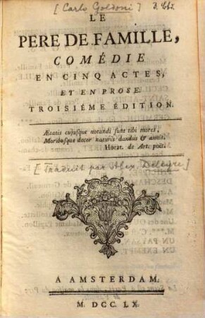 Le père de famille : comédie en cinq actes, et un prose