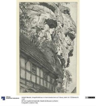 Umgebindehaus in Herrnskretschen vor Felsen