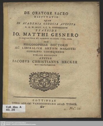 De Oratore Sacro Disputatio