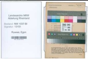 Entnazifizierung Egon Ruwwe , geb. 13.07.1916 (Angestellter)