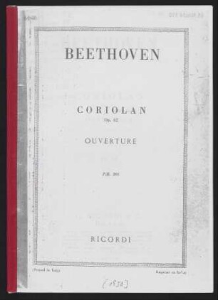 Coriolan : Op. 62 : Ouverture