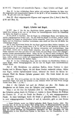 11. Kegel, Cylinder und Kugel.