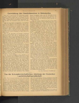 Entwicklung des Eisenbahnnetzes in Südameika.