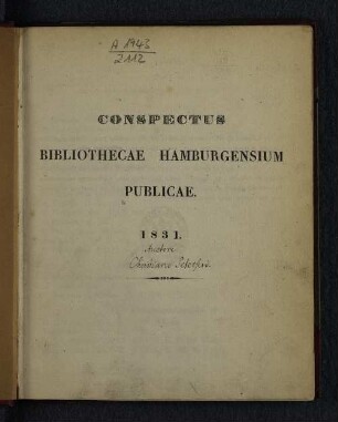 Conspectus Bibliothecae Hamburgensium Publicae