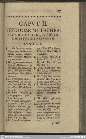 Caput II. Vindiciae Metaphraseos B. Lutheri, A Ficta Similitudine Naeuorum