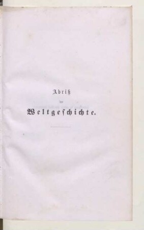 Abriß der Weltgeschichte
