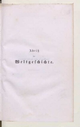 Abriß der Weltgeschichte