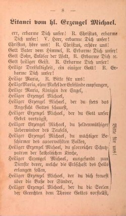 Litanei vom hl. Erzengel Michael.
