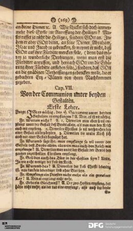 Cap. VII. Von der Communion unter beyden Gestalten.