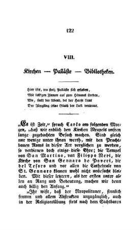 VIII. - Kirchen - Palläste - Bibliotheken -