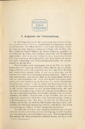 Untersuchungen zur Erbenfolge der ostgermanischen Rechte, 1