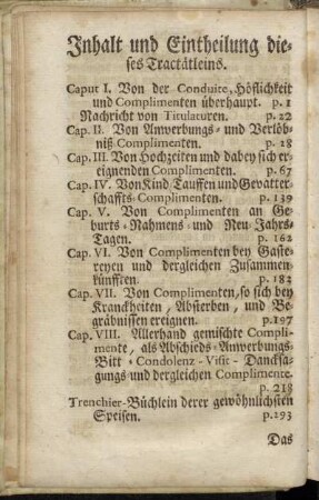 Inhalt und Eintheilung dieses Tractätleins.