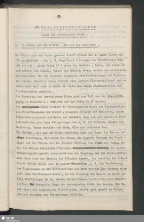 II. Naturerscheinungen längs der norwegischen Küste