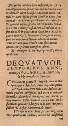 De qvatvor temporibvs anni, nempe vere, aestate, autumno, & hyeme, & de ieiunijs.