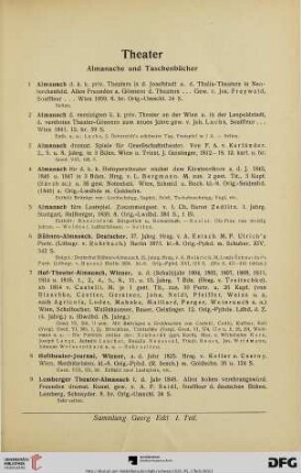 Almanache und Taschenbücher (Nr.1-33)