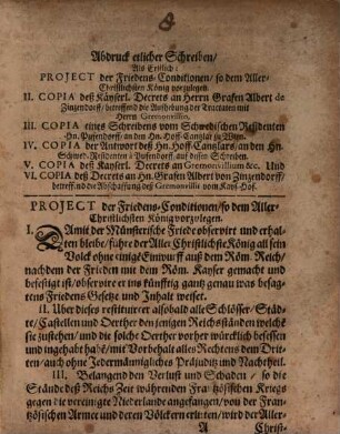 Abdruck etlicher Schreiben das politische Verhältniß von Europa betr.
