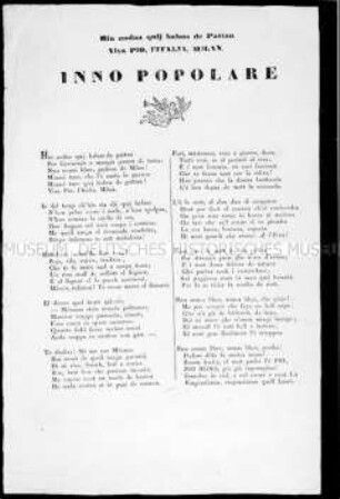Anonymes Flugblatt: Inno popolare (Hymne des Volkes); undatiert