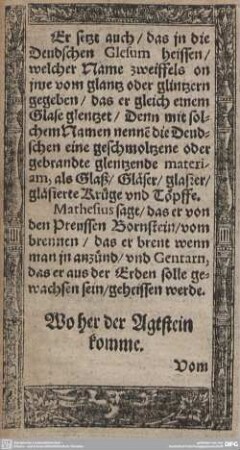 Woher der Agtstein komme.