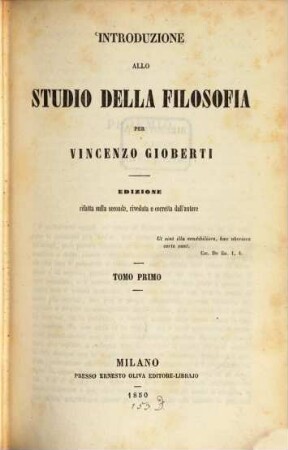 Introduzione allo studio della filosofia, 1
