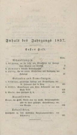 I-III Inhaltsverzeichnis Hefte 1-4