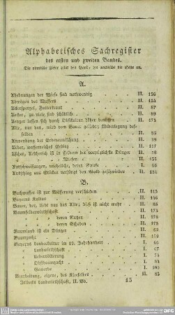 Alphabetisches Sachregister des ersten und zweiten Bandes