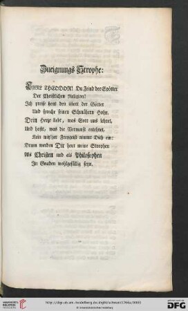 Zueignungs Strophe