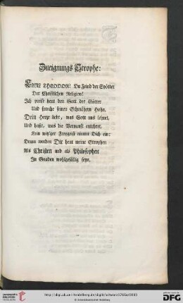 Zueignungs Strophe