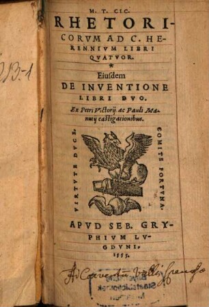 M. T. Cic. Rhetoricorvm Ad C. Herennivm Libri Qvatvor