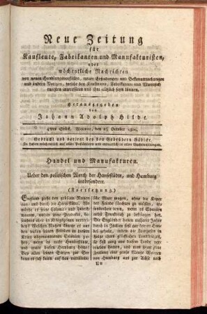 43tes Stück. Weimar, den 25. October 1800.