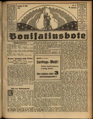 Erste Ausgabe vom Sonntag, den 24. April 1932.