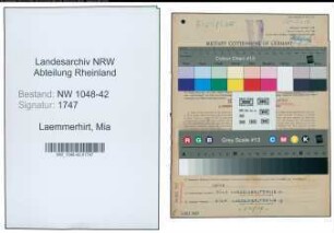 Entnazifizierung Mia Laemmerhirt , geb. 28.12.1905 (Saengerin)