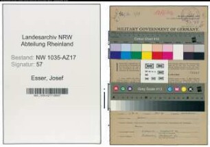 Entnazifizierung Josef Esser , geb. 22.12.1914 (Elektroingenieur)