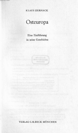 Osteuropa : eine Einführung in seine Geschichte