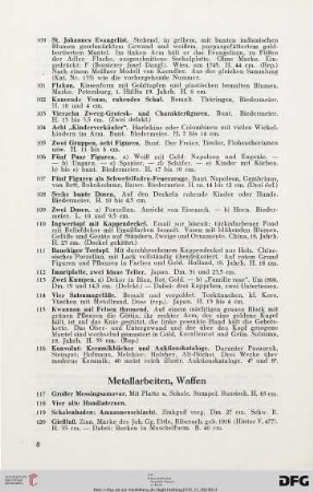 Metallarbeiten, Waffen (Nr. 117-145)