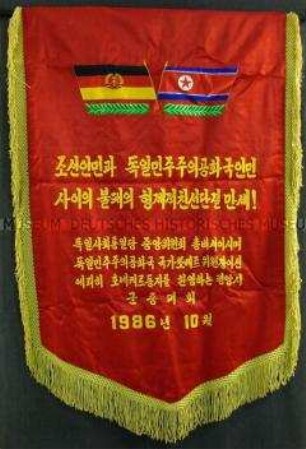 Freundschaftsbanner der Demokratischen Volksrepublik Korea