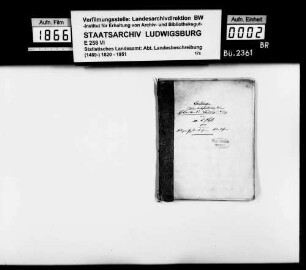 Beiträge des [Esslinger Konrektors] Karl Pfaff zur historiographischen Beschreibung des Oberamts
