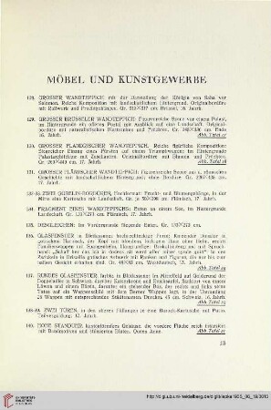 Möbel und Kunstgewerbe (Nr. 128-259)