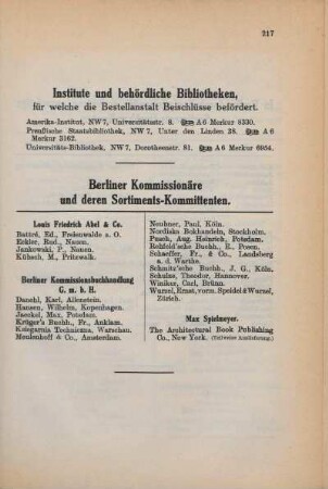 Institute und behördliche Bibliotheken