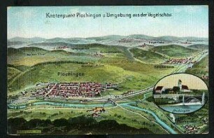Knotenpunkt Plochingen u. Umgebung aus der Vogelschau