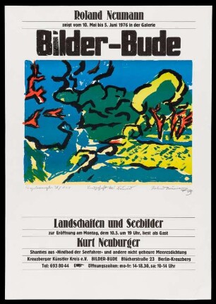 Druck des Künstlers Roland Neumann, Titel: Landschaft bei Neuwied