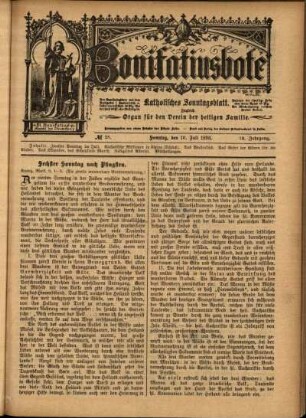 Erste Ausgabe vom Sonntag, den 10. Juli 1898.